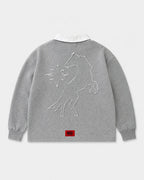 LIGHTWEIGHT LONG SLEEVE SWEATSHIRT PURE BREED - BLUE